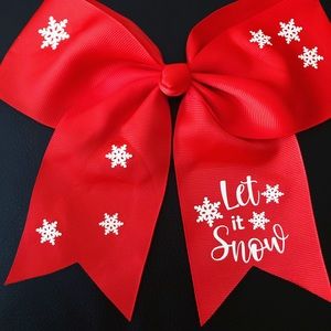 Red let it snow cheer bow!!!